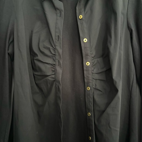 Dana Buchman Size 6 Black Long Sleeve Button Down Shirt - Picture 5 of 11